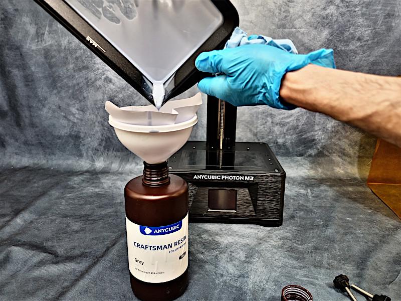Sieving the resin after printing