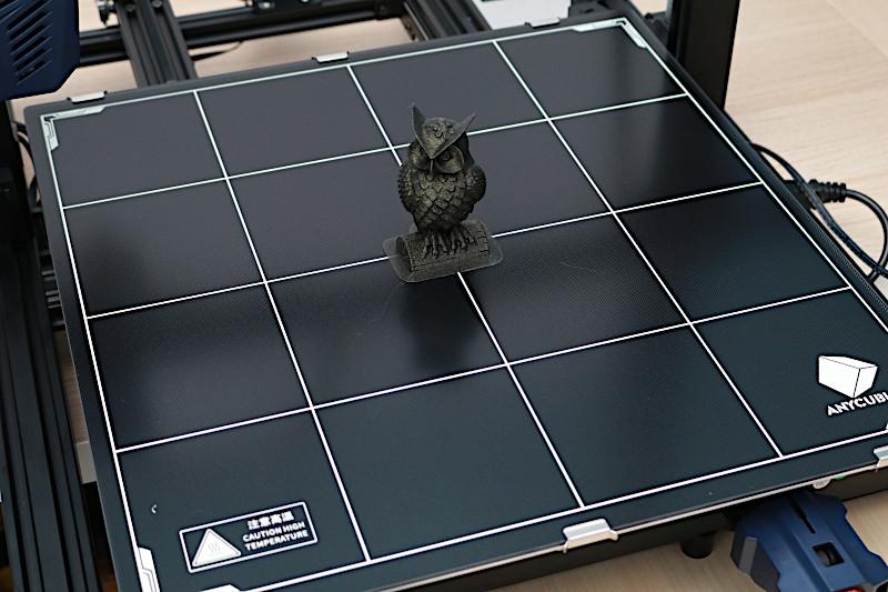 Test Print Owl on Kobra Max Bed