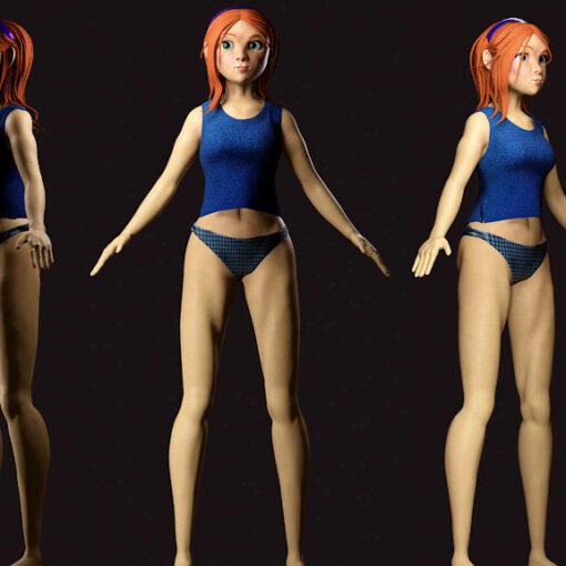 3D Character in Blender - different angles