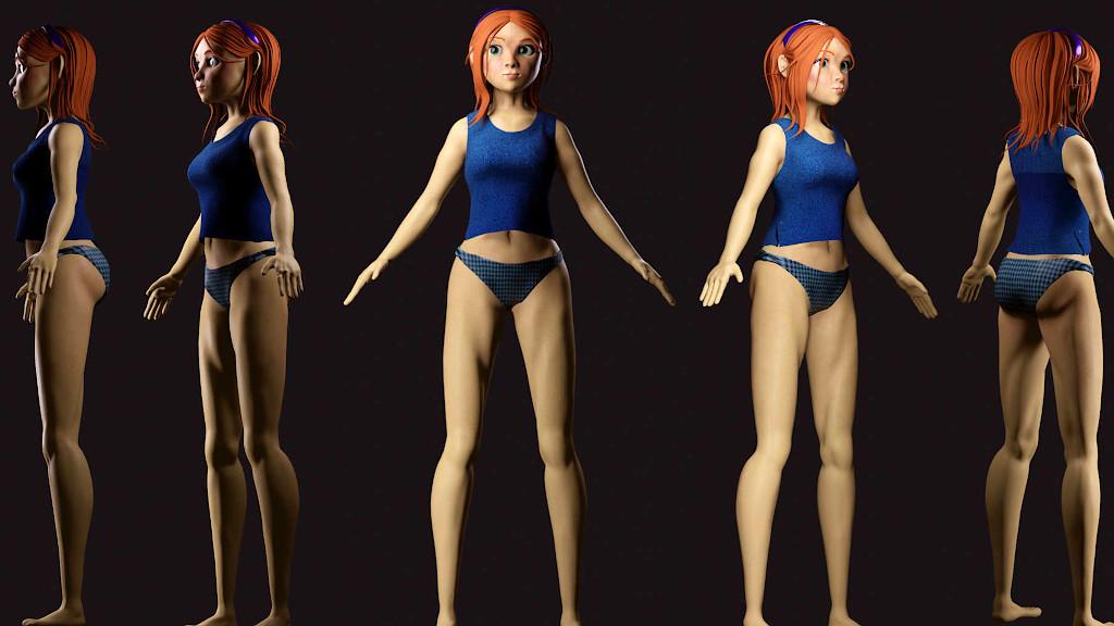 3D Character in Blender - different angles