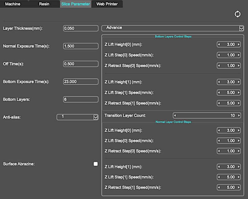 Anycubic Basic Resin Settings for M3 Plus
