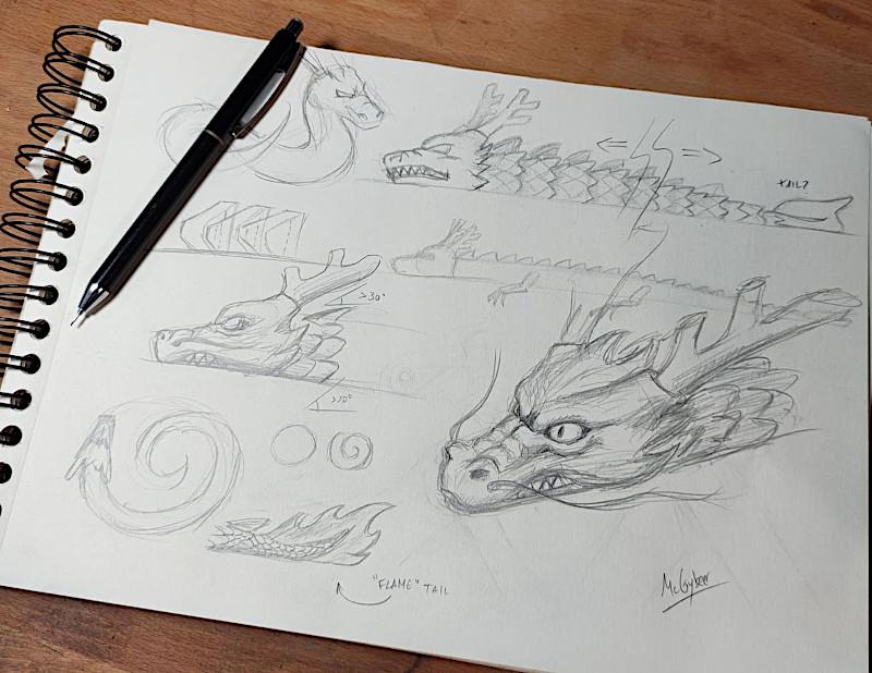 Design Sketches of Articulated Dragon
