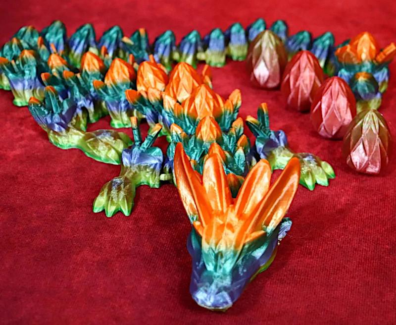 Multi Color Easter Themed Dragon and Eggs