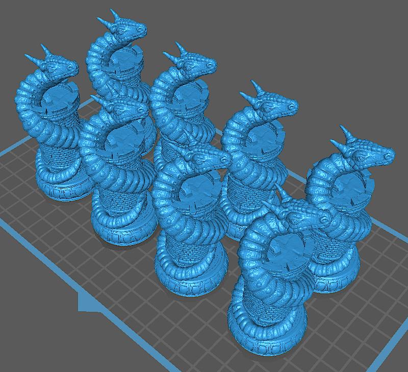 Full Print Bed Preview - Dragon Chess Rooks
