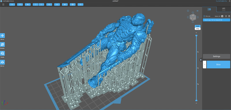 Doom Slayer model preview in Chitubox