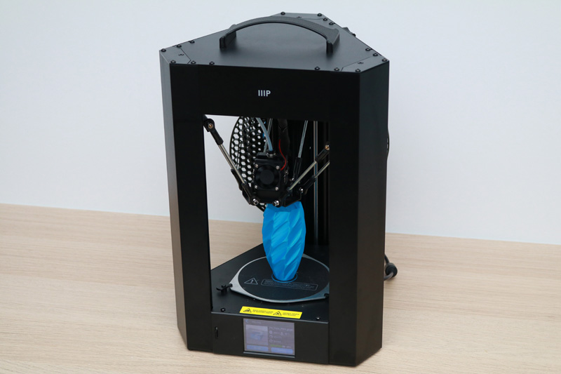 The Monoprice Mini Delta V2 with the Print Inside