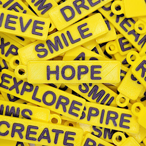 3D Printed Yellow Ribbon Keychains