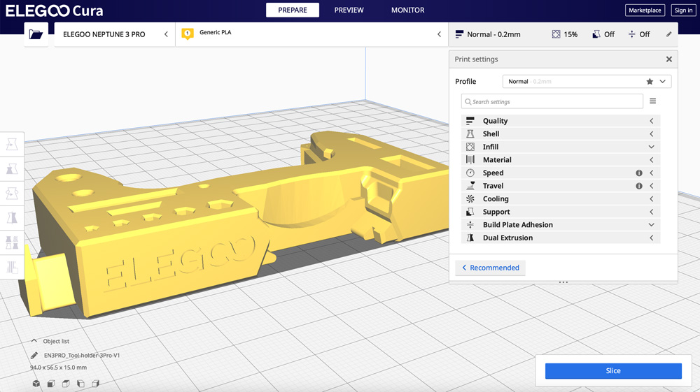 Elegoo Cura Preview