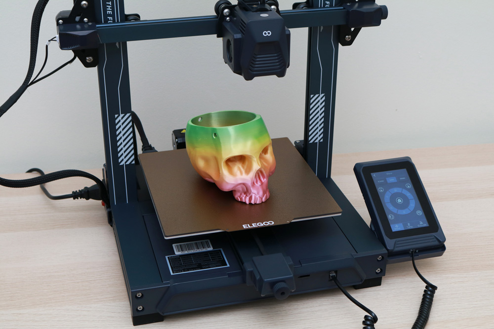 The Elegoo Neptune 3 Pro and Skull Planter
