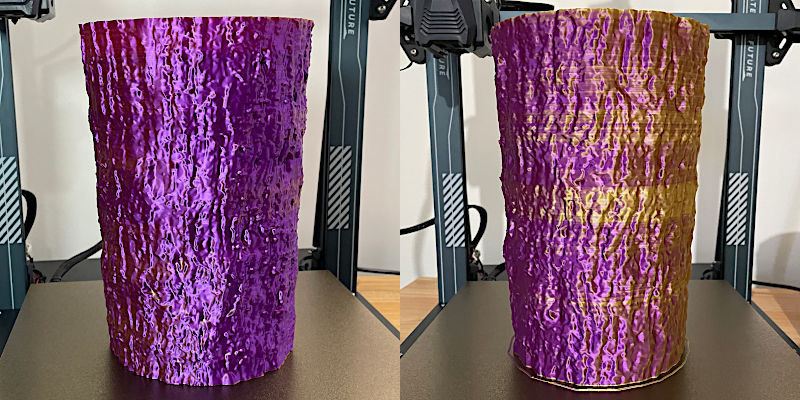 Tree Trunk Vase in Dual Color PLA