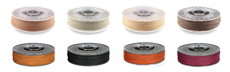 Eight Colors of Fillamentum Timberfill Range