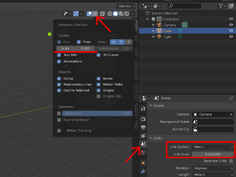 Unit Scale Settings in Blender