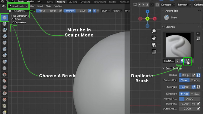 Choose and Duplicate a Blender Brush