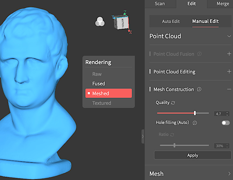 Finished mesh preview