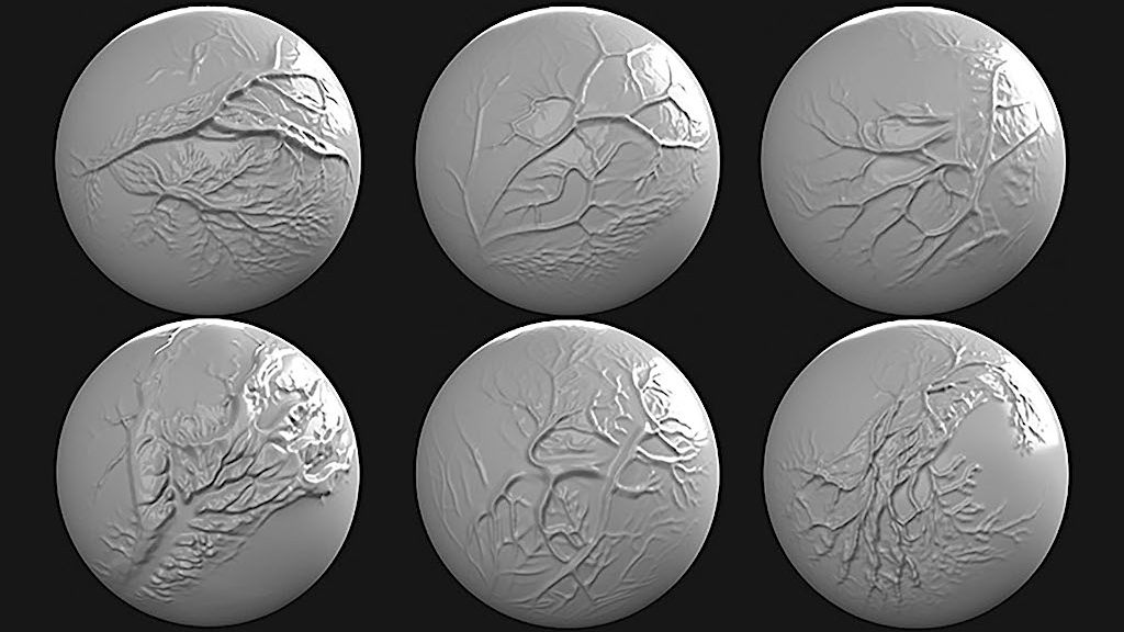 Six Blender Brushes for Sculpting