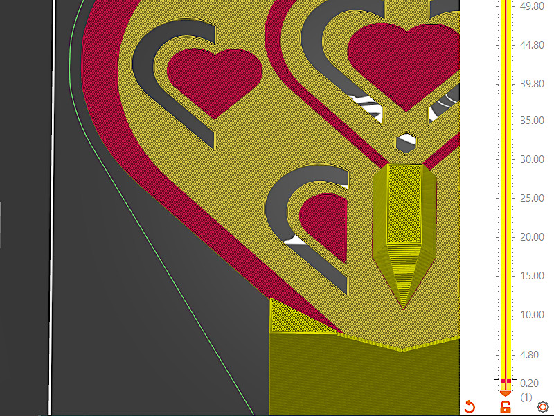 3D Model with the Color Change Preview in PrusaSlicer
