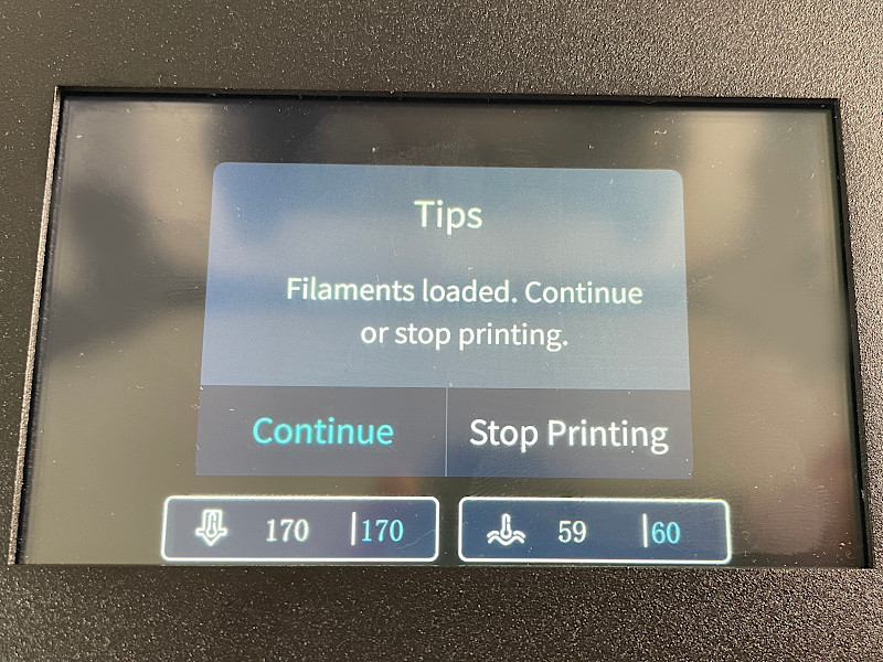 The Filament is Loaded Message