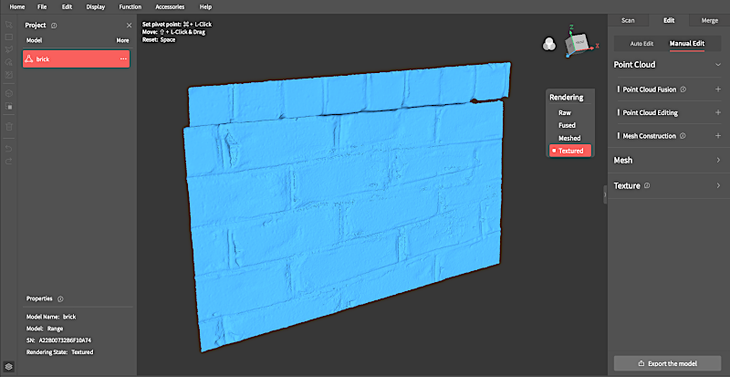 Scanned brick wall mesh