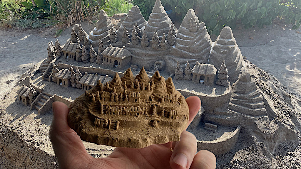 3D Scanned and 3D Printed Sandcastle