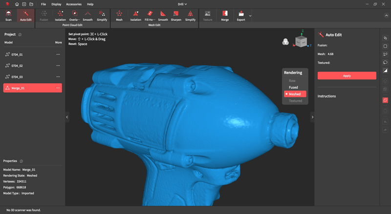 Scanned Drill Mesh