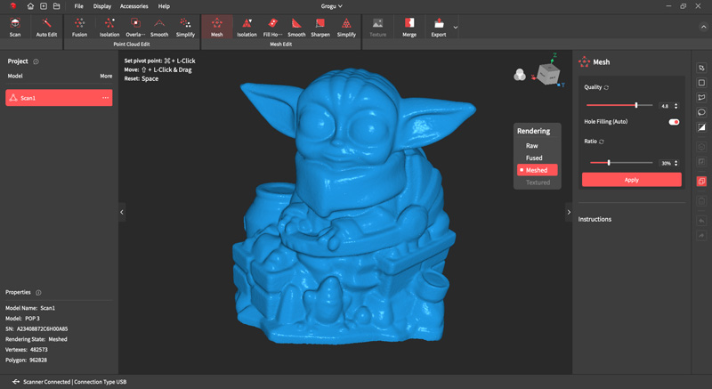 Grogu Mesh in Revo Scan 5
