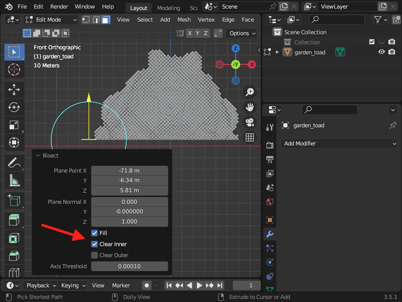 Step 12. Activate the Bisect Tool