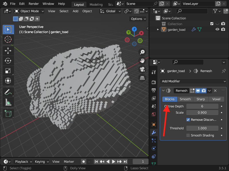 Step 8. Remesh Modifier Parameters