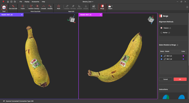 Banana Meshes Before Merge