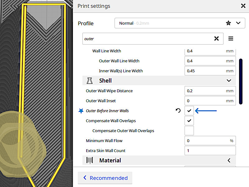 Cura - Outer Before Inner Walls Settings
