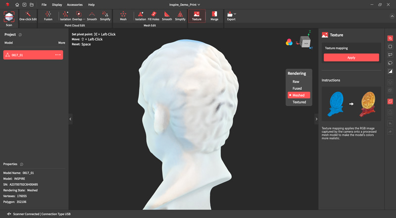 Discoloration on the demo model