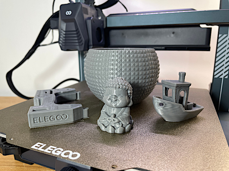 Four Test Prints on Neptune 4 Pro Bed