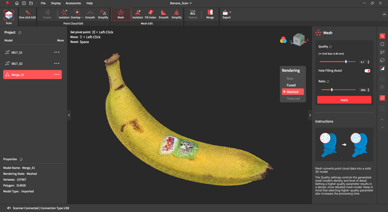 Resulting mesh with color texture