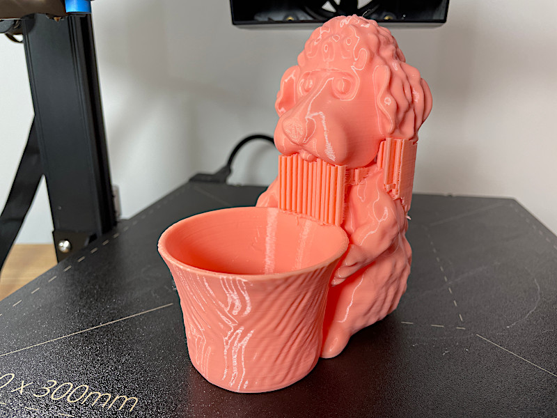 Dog the Gardener in Pink PLA with Supports