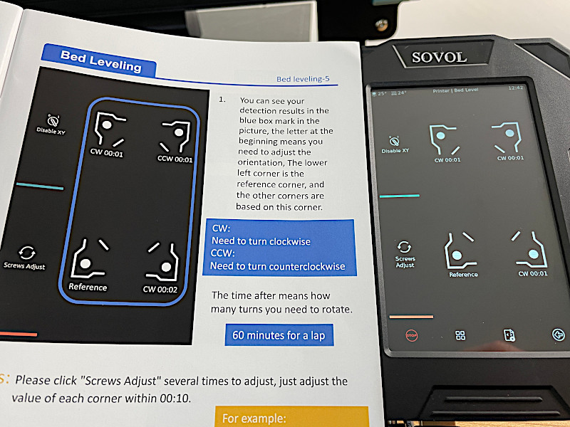 Sovol SV07 Plus Bed Leveling Instructions and UI