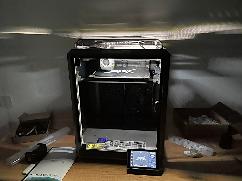 Creality K1 LED Lights in The Dark Room