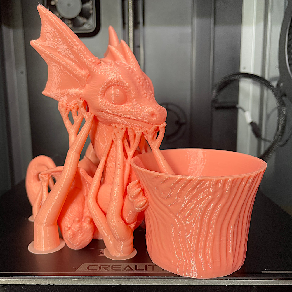 Model with Organic Supports 3D Printed on K1