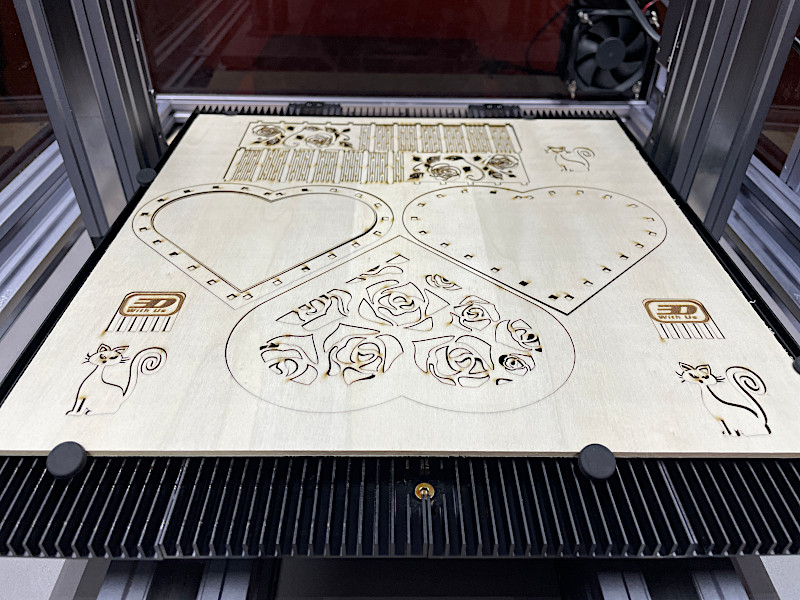 Laser Cut and Engraved 3mm Plywood Sheet