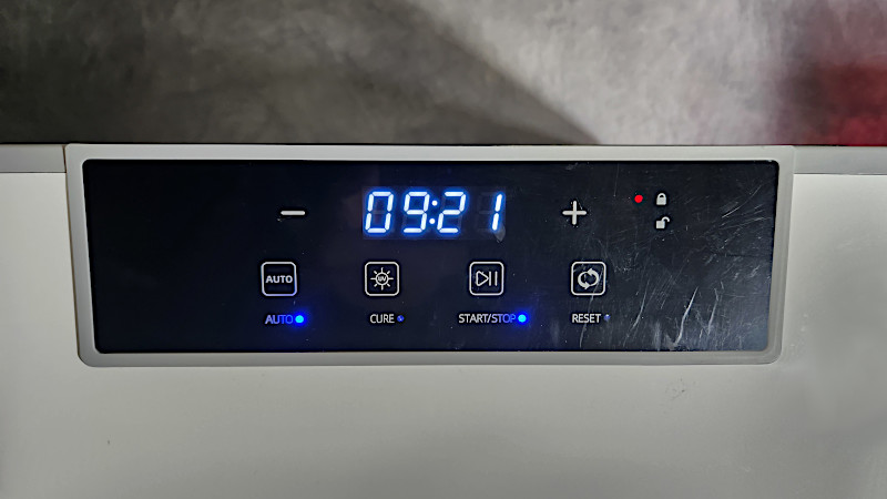 Wash & Cure Max Display Screen