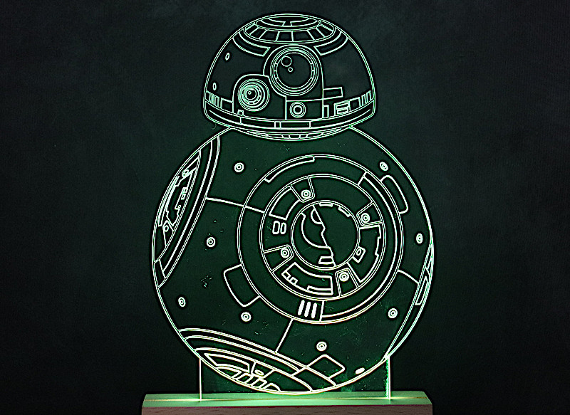 BB8 Vector Engraved on Acrylic