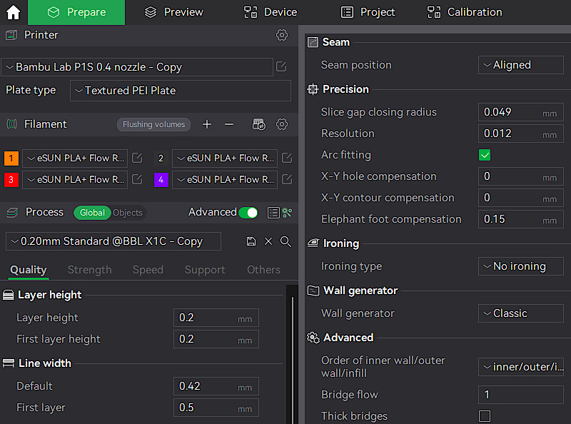 Bambu Slicer Settings
