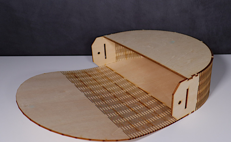 Laser Cut Curved Box Open