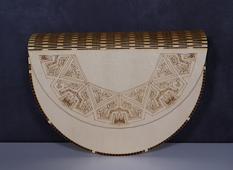Laser Cut Wooden Clutch Bag