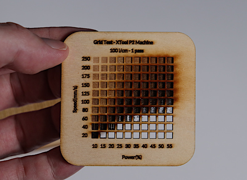 Laser Cut Grid Test 2 by xTool P2