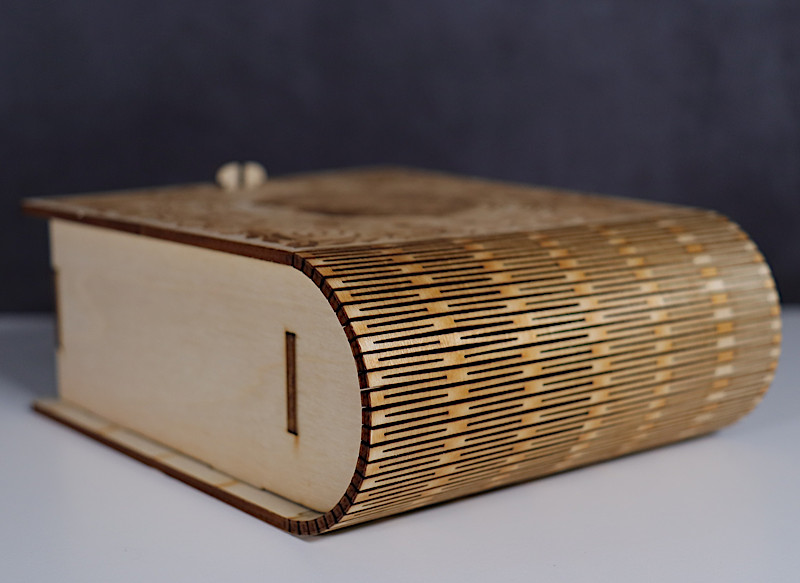 Laser Cut and Engraved Box - Side View