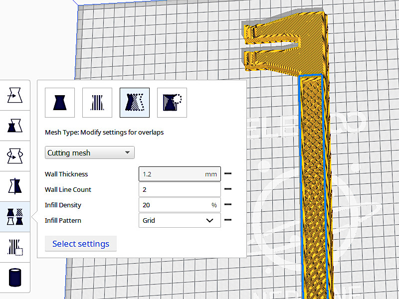Cura - Different Infill in Different Areas
