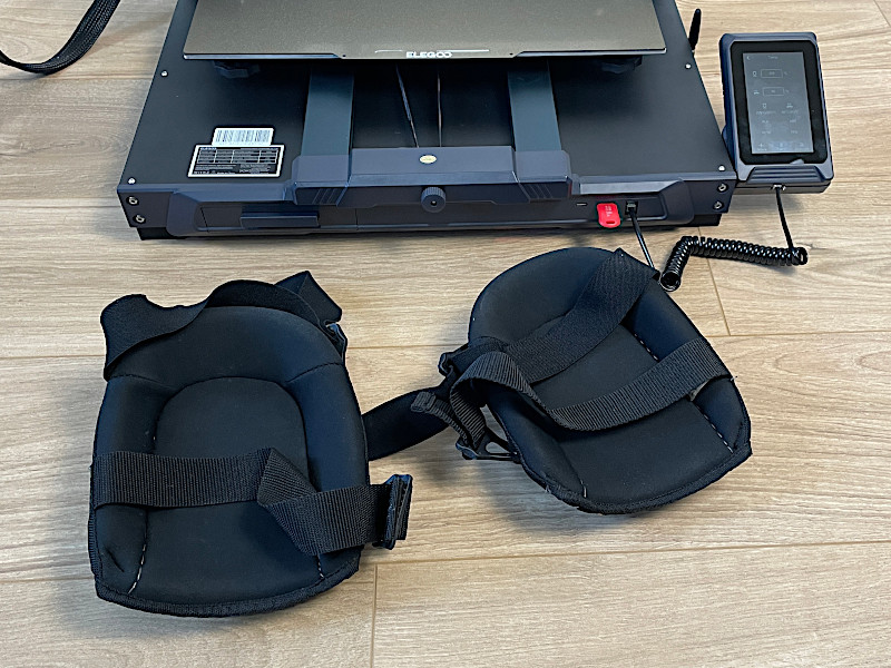 Knee Protectors in Front of 3D Printer