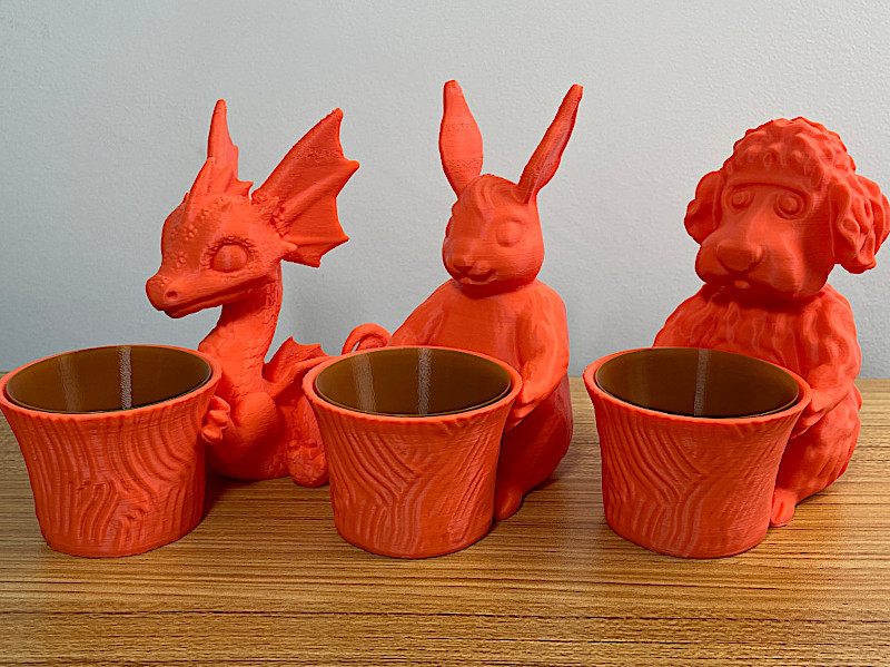 Dragon Bunny and Dog - Toy and Pots