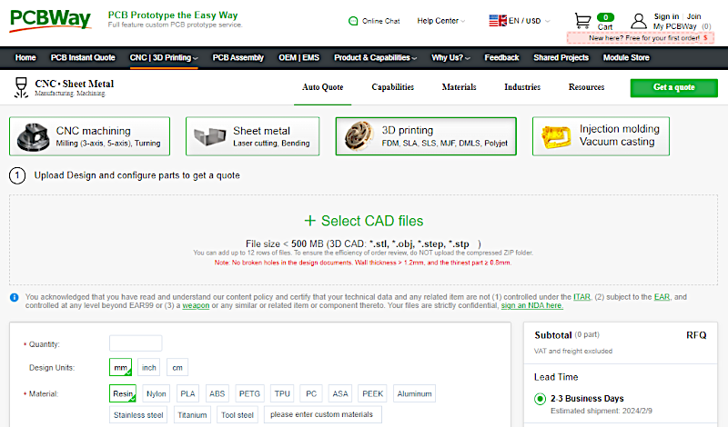 PCBWay 精油按摩, Sheet Metal, 3D Printing and Injection Molding Services Landing Page