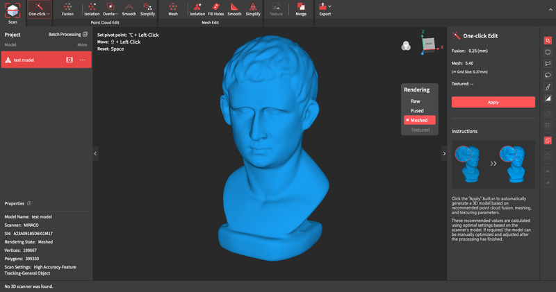 Revo Scan 5 software interface