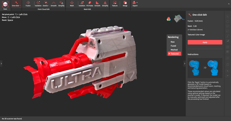 Partial scan of a NERF blaster